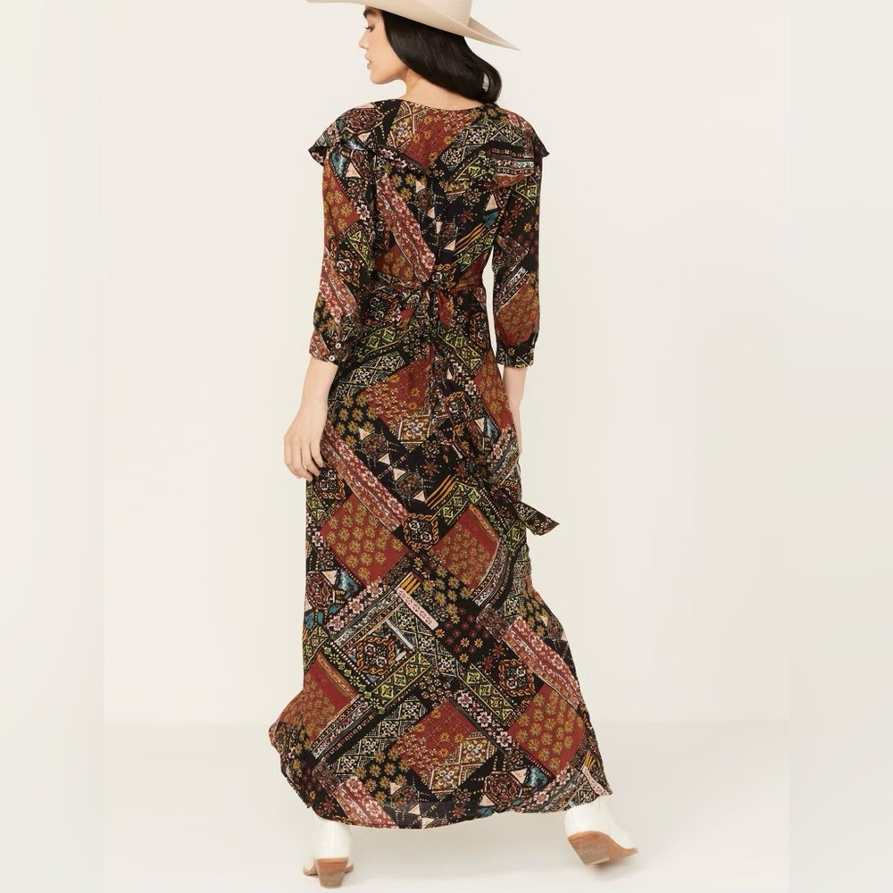 Free People Lennon Maxi Dress ✨ Black Combo Size XS | cotton boho